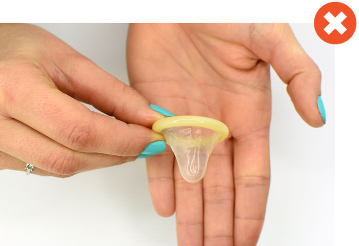 cómo poner un condón incorrectamente