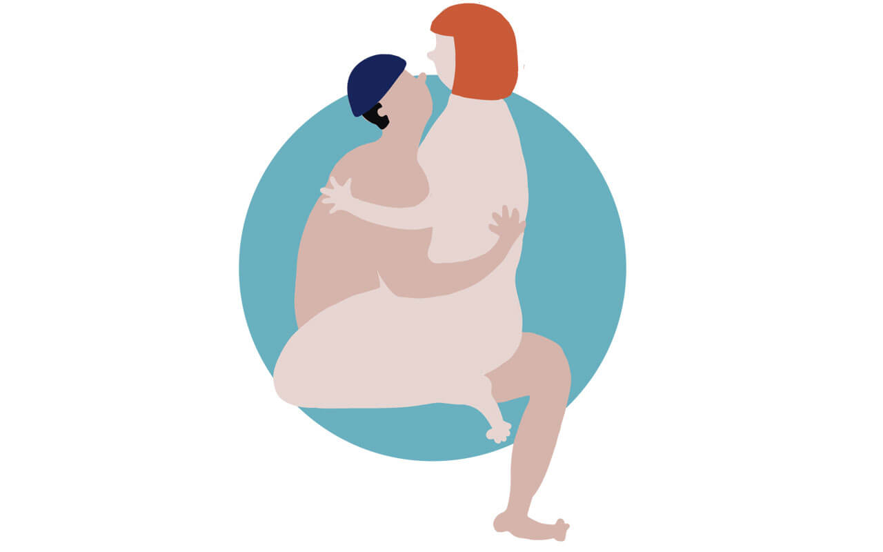 posturas en la cama de frente